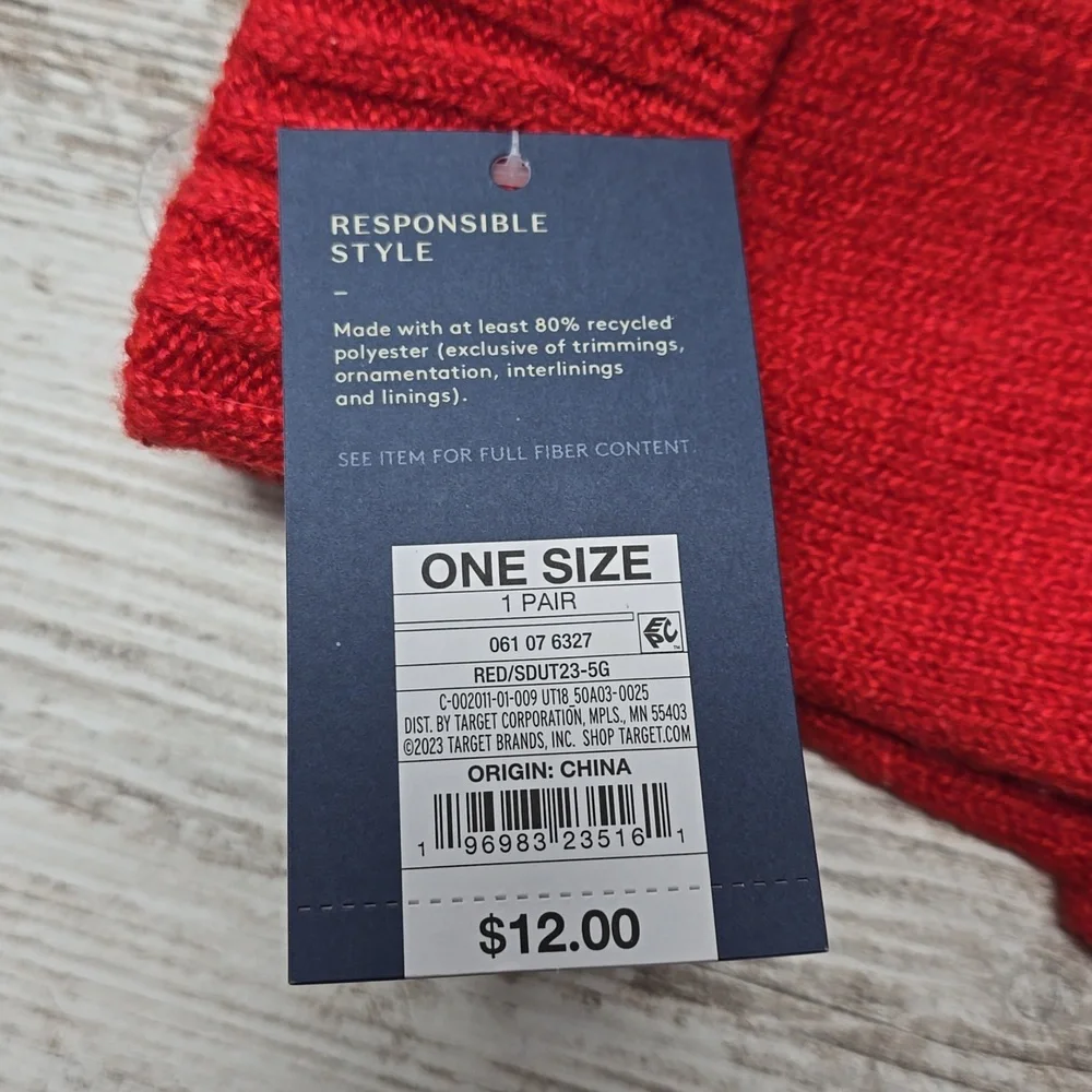 Red Knit Mittens | Universal Thread| OSFM